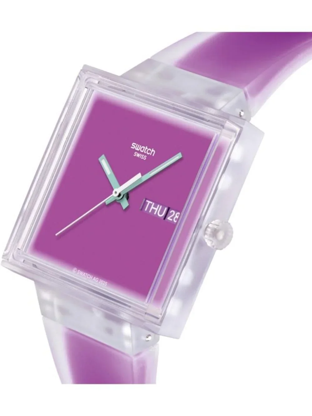 Unisex Pink Casual Watch Bio-sourced Quartz Square Analog Stylish Wrist Watch